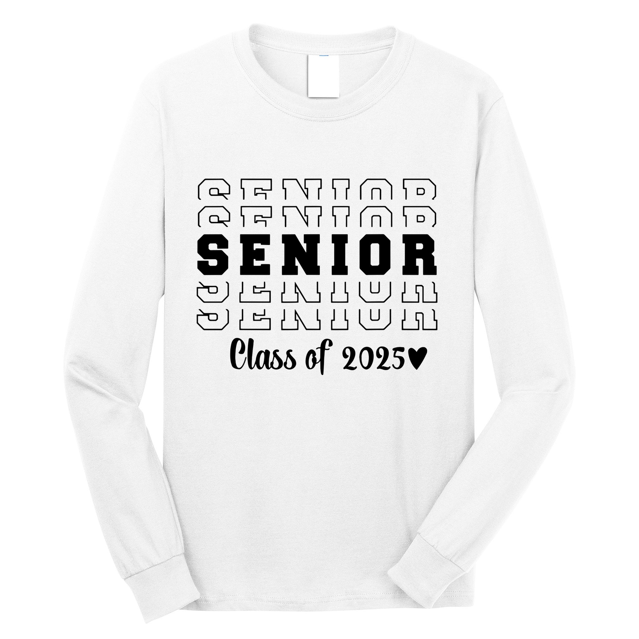 Proud Family Class Of 2025 Cute Heart Senior 2025 Long Sleeve Shirt
