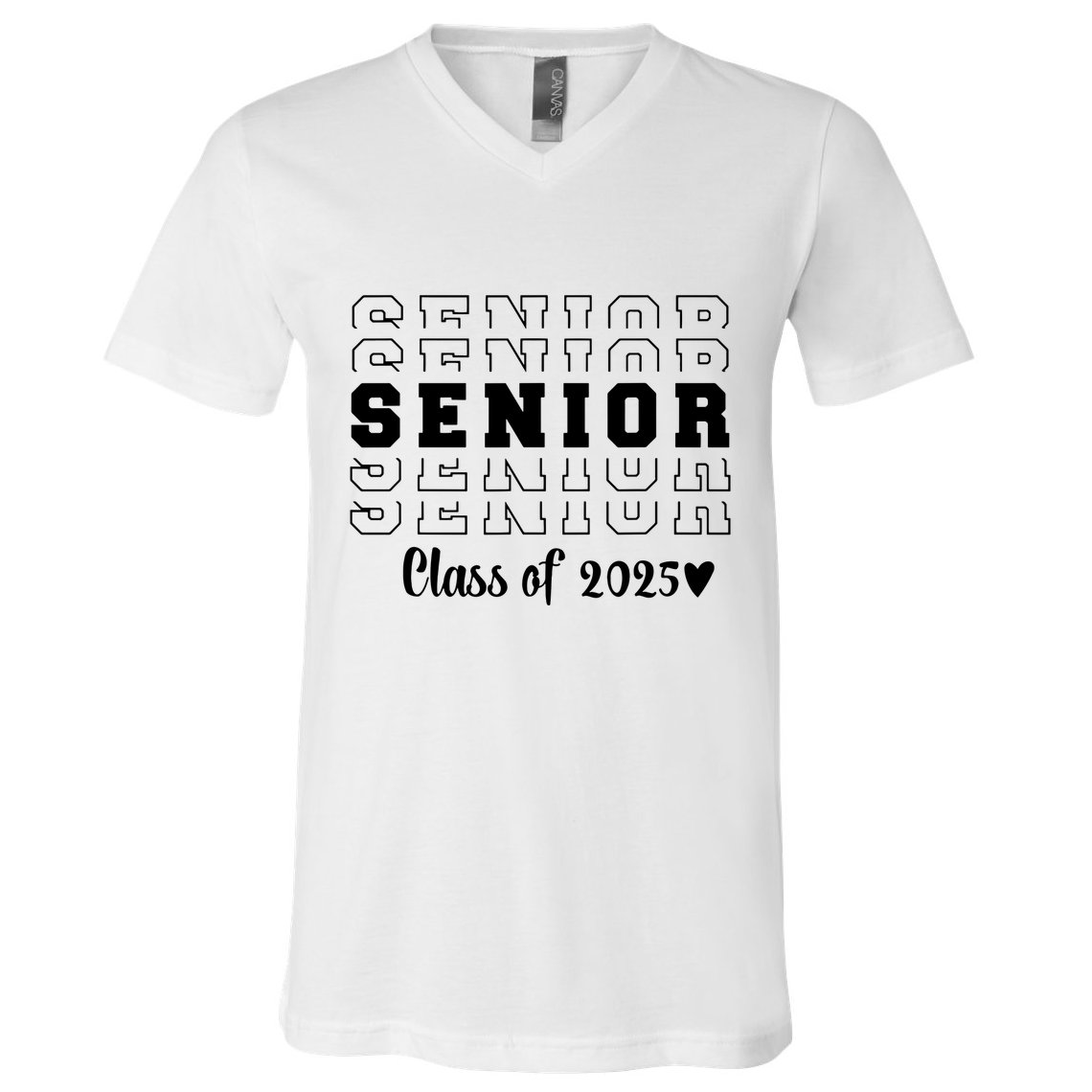Proud Family Class Of 2025 Cute Heart Senior 2025 V-Neck T-Shirt