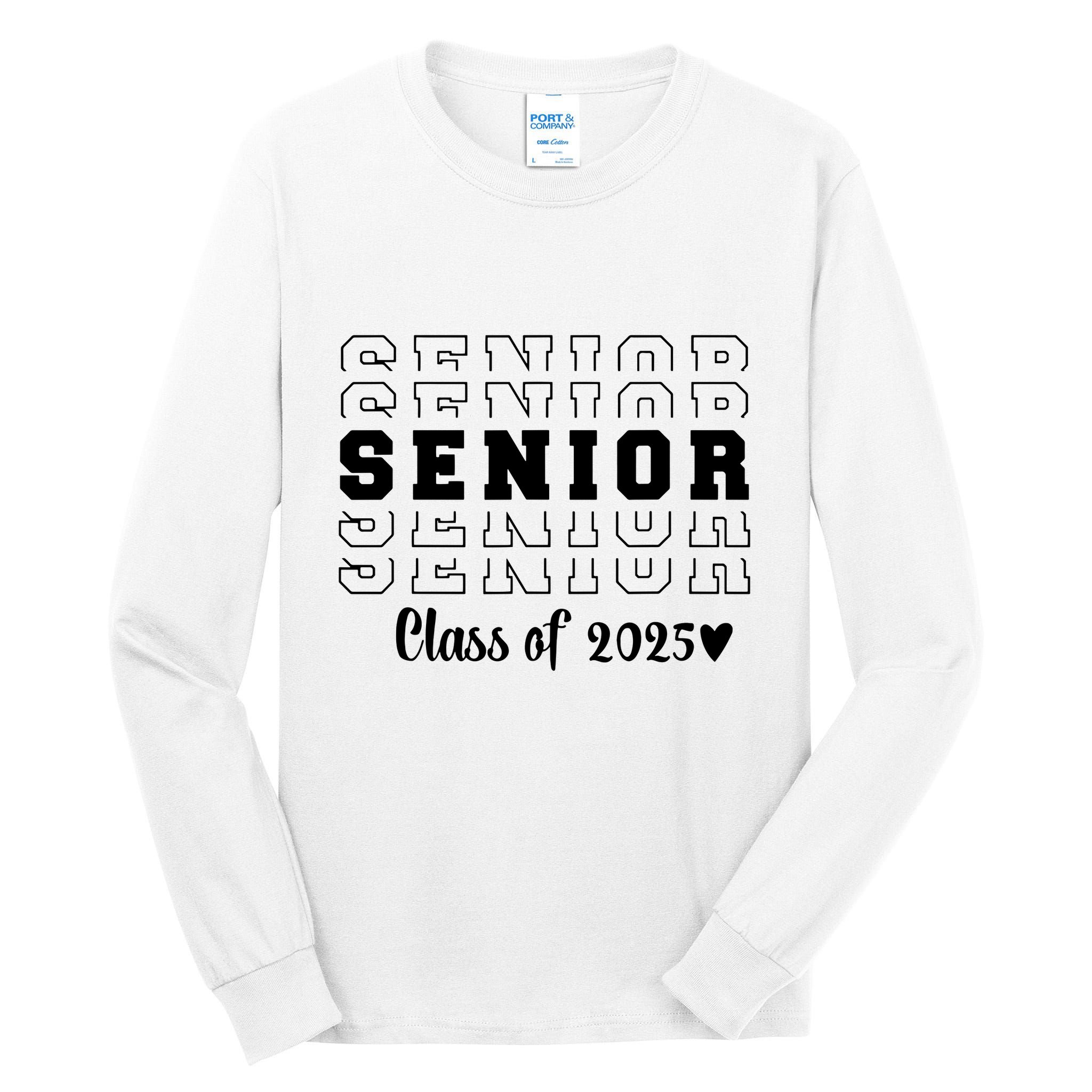 Proud Family Class Of 2025 Cute Heart Senior 2025 Tall Long Sleeve T-Shirt