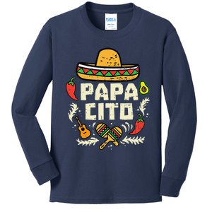 Papacito Family Cinco De Mayo Matchin Couple Mexican Dad Kids Long Sleeve Shirt