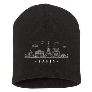 Paris France Capitalcity Skyline Eiffeltower Paris Lovers Short Acrylic Beanie