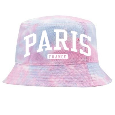 Paris France College University Style Tie-Dyed Bucket Hat