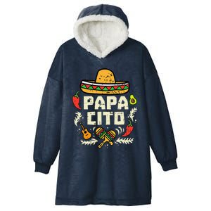 Papacito Family Cinco De Mayo Matchin Couple Mexican Dad Hooded Wearable Blanket