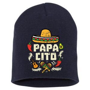 Papacito Family Cinco De Mayo Matchin Couple Mexican Dad Short Acrylic Beanie