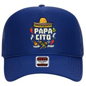 Papacito Family Cinco De Mayo Matchin Couple Mexican Dad High Crown Mesh Back Trucker Hat