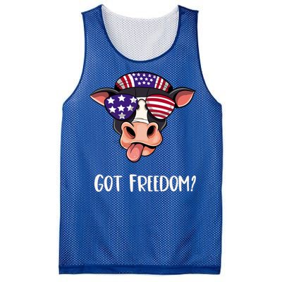 Patriotic Funny Cow Gift Fourth July Us Flag Sunglasses Gift Mesh Reversible Basketball Jersey Tank