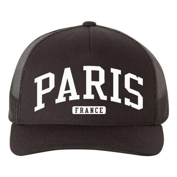 Paris France College University Style Yupoong Adult 5-Panel Trucker Hat