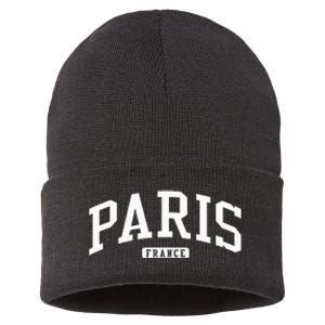 Paris France College University Style Sustainable Knit Beanie