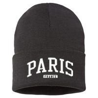 Paris France College University Style Sustainable Knit Beanie