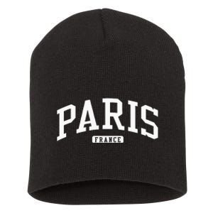 Paris France College University Style Short Acrylic Beanie