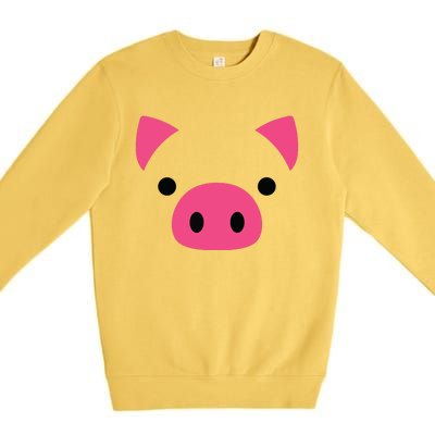 Pig Face Costume Funny Halloween Premium Crewneck Sweatshirt