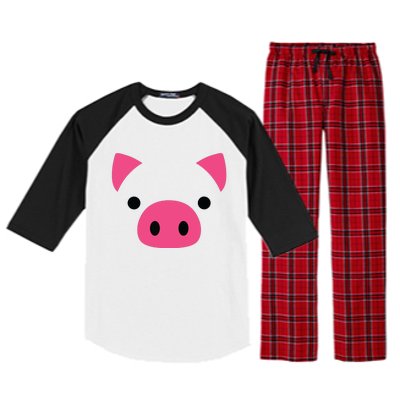 Pig Face Costume Funny Halloween Raglan Sleeve Pajama Set