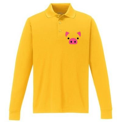 Pig Face Costume Funny Halloween Performance Long Sleeve Polo