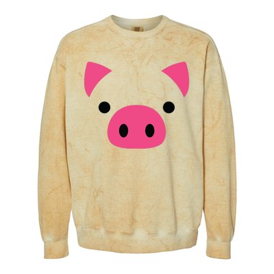 Pig Face Costume Funny Halloween Colorblast Crewneck Sweatshirt