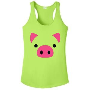 Pig Face Costume Funny Halloween Ladies PosiCharge Competitor Racerback Tank