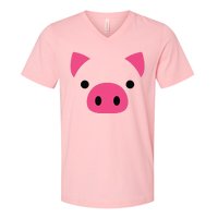 Pig Face Costume Funny Halloween V-Neck T-Shirt