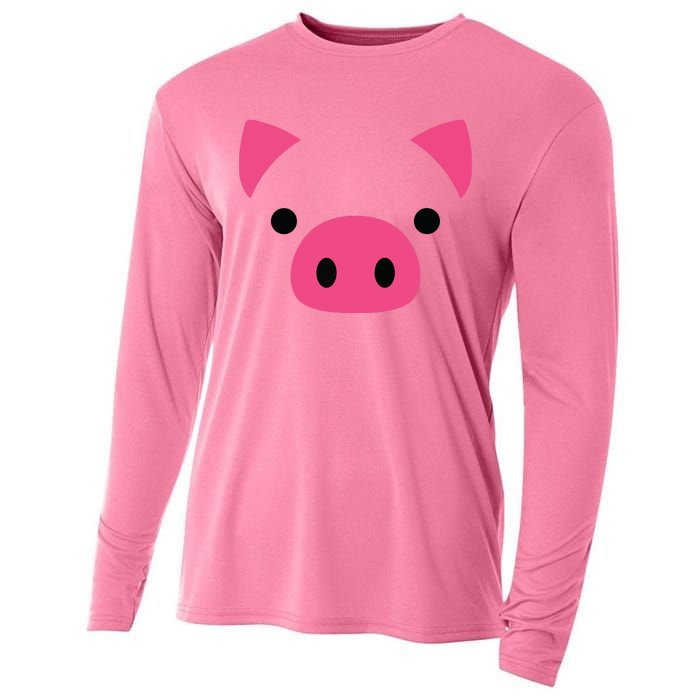 Pig Face Costume Funny Halloween Cooling Performance Long Sleeve Crew