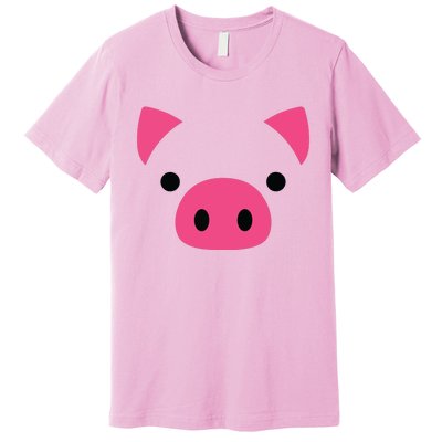 Pig Face Costume Funny Halloween Premium T-Shirt