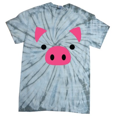 Pig Face Costume Funny Halloween Tie-Dye T-Shirt