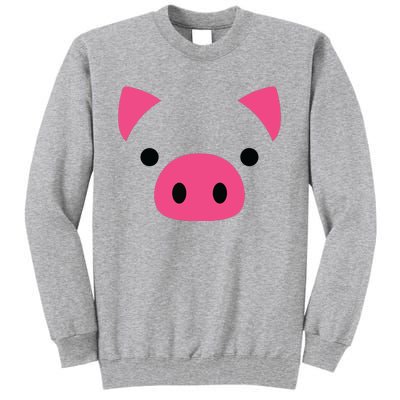 Pig Face Costume Funny Halloween Tall Sweatshirt