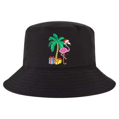 Pink Flamingo Christmas Palm Tree Tropical Xmas Funny Cool Comfort Performance Bucket Hat