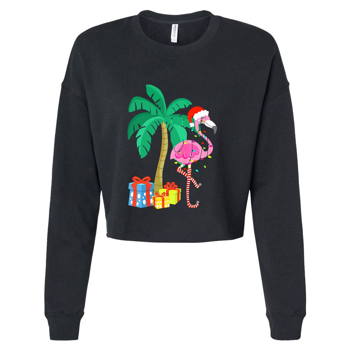 Pink Flamingo Christmas Palm Tree Tropical Xmas Funny Sustainable Bucket Hat