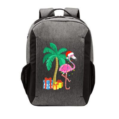 Pink Flamingo Christmas Palm Tree Tropical Xmas Funny Vector Backpack