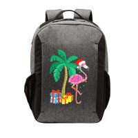 Pink Flamingo Christmas Palm Tree Tropical Xmas Funny Vector Backpack