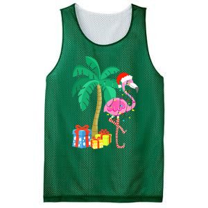 Pink Flamingo Christmas Palm Tree Tropical Xmas Funny Mesh Reversible Basketball Jersey Tank