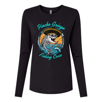 Pinchegringo Fishing Crew Womens Cotton Relaxed Long Sleeve T-Shirt