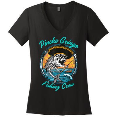 Pinchegringo Fishing Crew Women's V-Neck T-Shirt