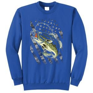 Patriotic Fishing Camo Usa Flag Camouflage Us Bass Fisher Cool Gift Sweatshirt