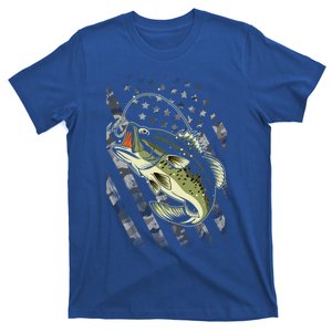 Patriotic Fishing Camo Usa Flag Camouflage Us Bass Fisher Cool Gift T-Shirt