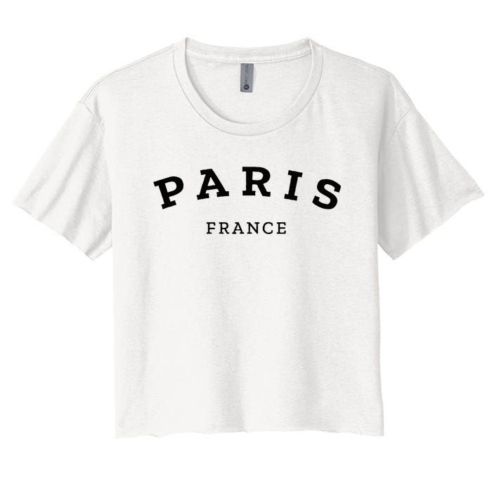 Paris France Cool Women Girl Casual French Women's Crop Top Tee