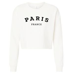 Paris France Cool Women Girl Casual French Cropped Pullover Crew