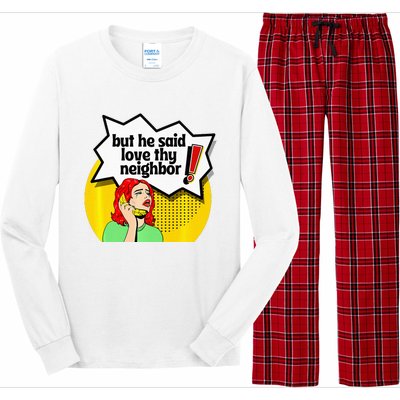 Pride Funny Christian Love Thy Neighbor Long Sleeve Pajama Set