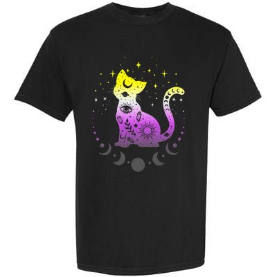  pride flag colors NonBinary astronomy cat Garment-Dyed Heavyweight T-Shirt