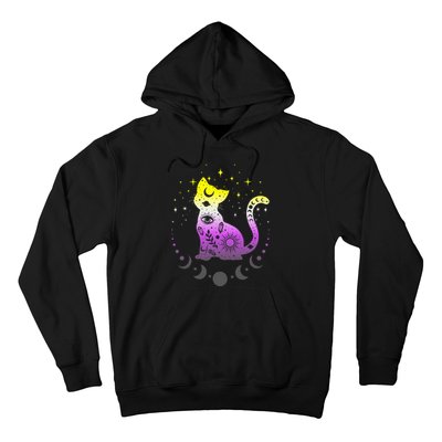  pride flag colors NonBinary astronomy cat Hoodie