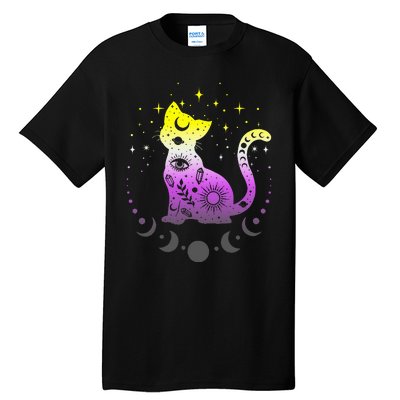  pride flag colors NonBinary astronomy cat Tall T-Shirt