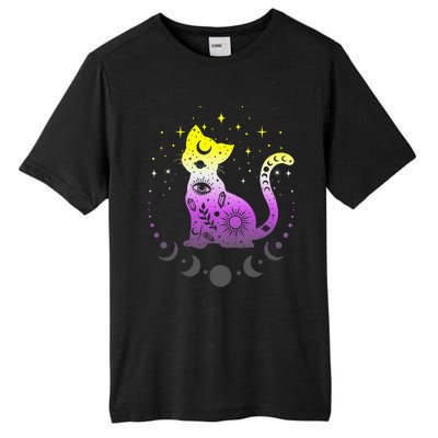  pride flag colors NonBinary astronomy cat Tall Fusion ChromaSoft Performance T-Shirt