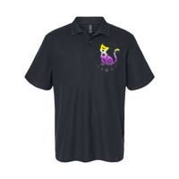  pride flag colors NonBinary astronomy cat Softstyle Adult Sport Polo