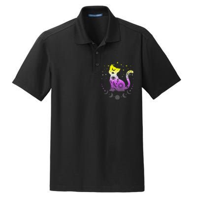  pride flag colors NonBinary astronomy cat Dry Zone Grid Polo