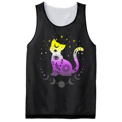  pride flag colors NonBinary astronomy cat Mesh Reversible Basketball Jersey Tank