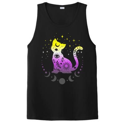  pride flag colors NonBinary astronomy cat PosiCharge Competitor Tank