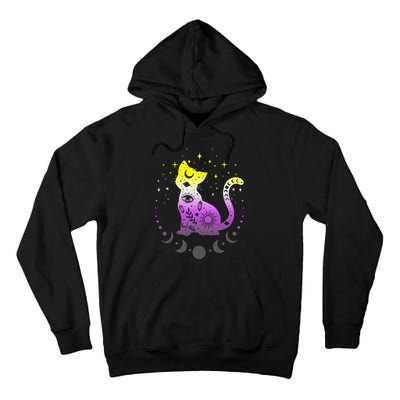  pride flag colors NonBinary astronomy cat Tall Hoodie