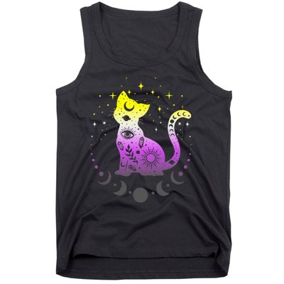  pride flag colors NonBinary astronomy cat Tank Top