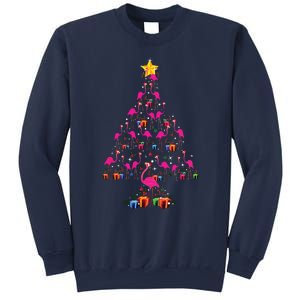 Pink Flamingo Christmas Tree Cute Flamingos Holiday Decor Sweatshirt