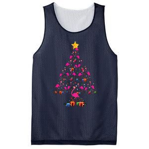 Pink Flamingo Christmas Tree Cute Flamingos Holiday Decor Mesh Reversible Basketball Jersey Tank