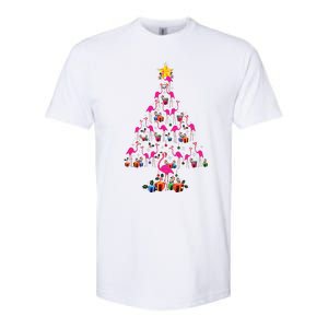 Pink Flamingo Christmas Tree Cute Flamingos Holiday Decor Softstyle CVC T-Shirt