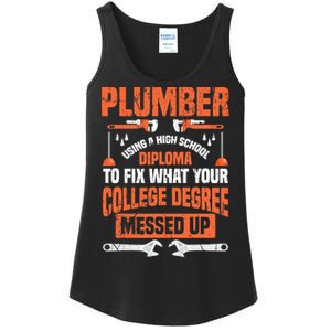 Plumber Funny College Plumbing Joke Pun Gift Ladies Essential Tank